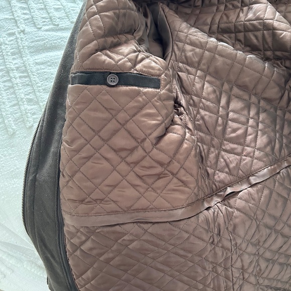 100% Suede leather Mens Jacket New removable weather guard - Picture 7 of 8